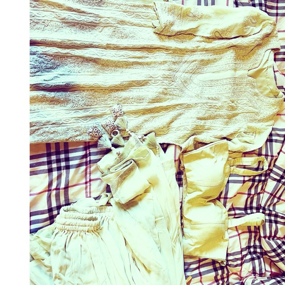 Green Chikankari Dress. Indian Dress with palazzo pants - Picture 13 of 13